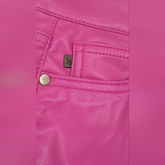 JUDY BLUE Hot Pink Vegan Leather Straight Leg Pants, Like New, Size 24 - Picture 11 of 13